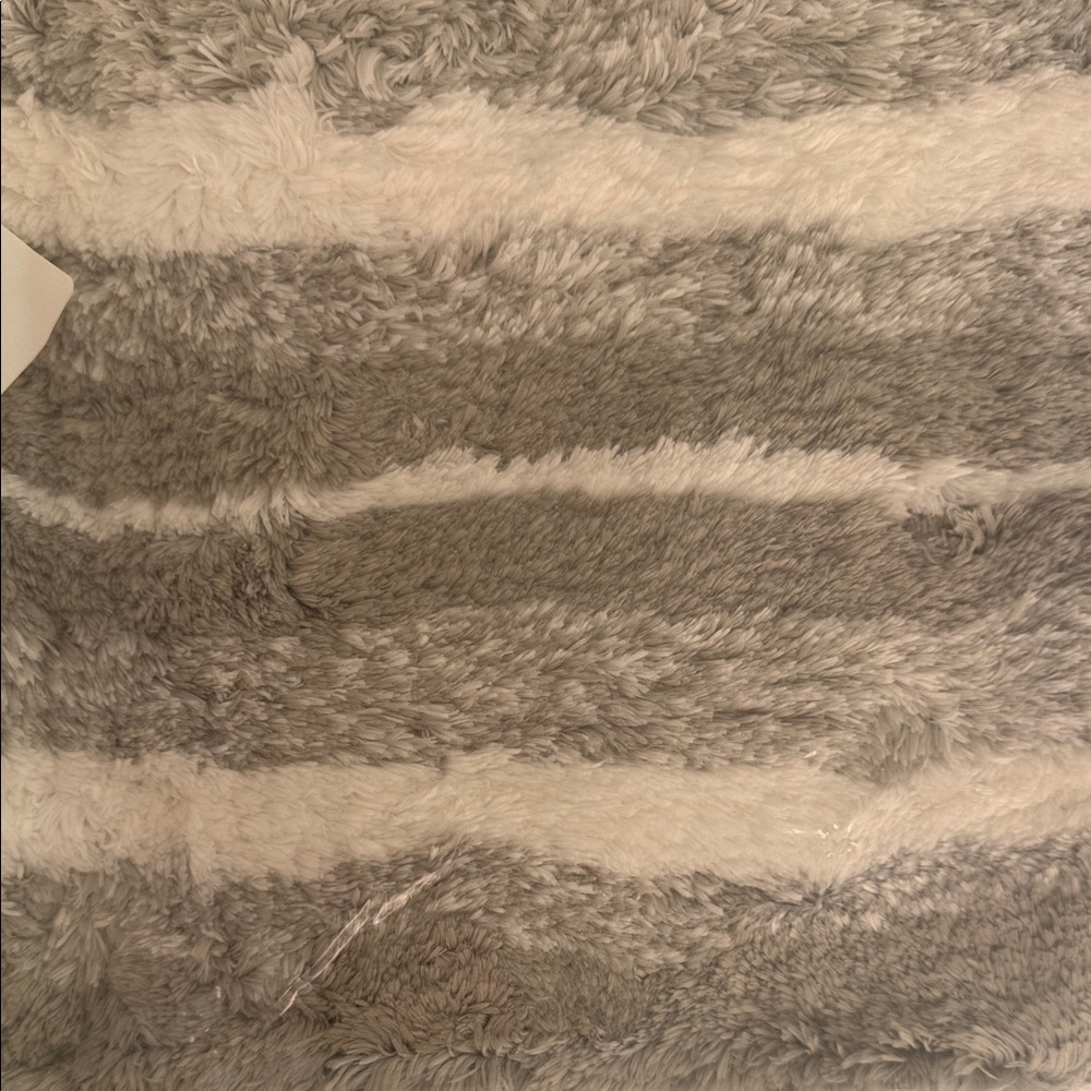 Eversoft Collection Bath Rug by Riviera Home - Silver Striped Bath Rug - Picture 3 of 3
